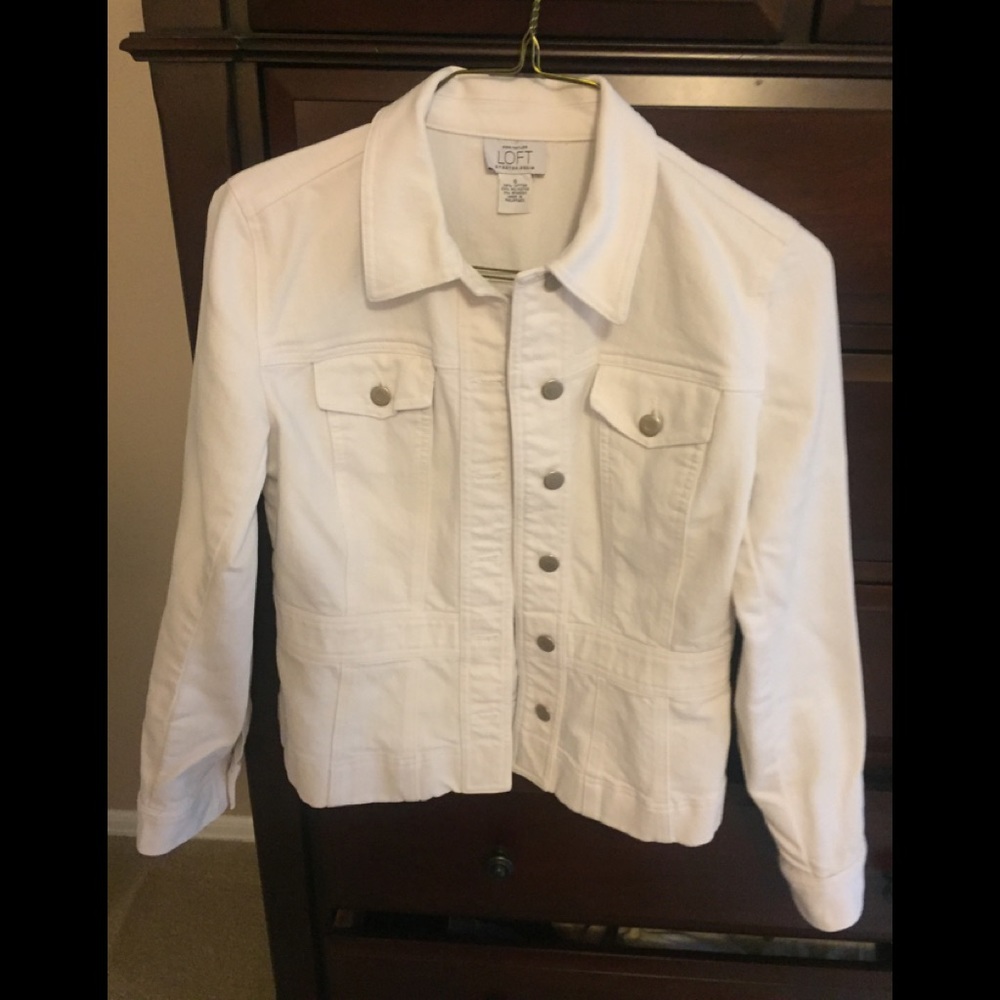 Loft White denim jean jacket